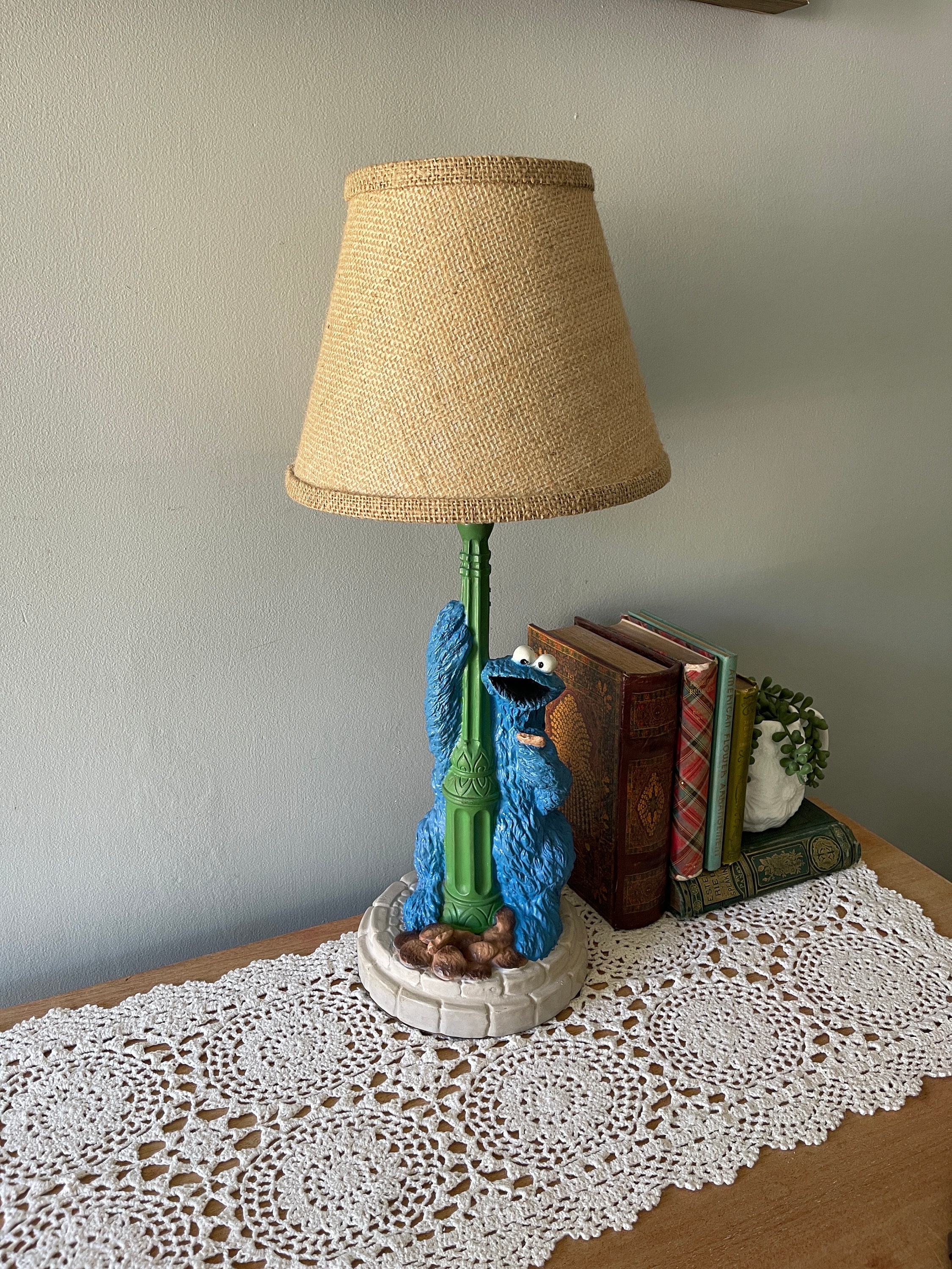 Vintage Lamp, Vintage Cookie Monster Lamp, Vintage Sesame Street