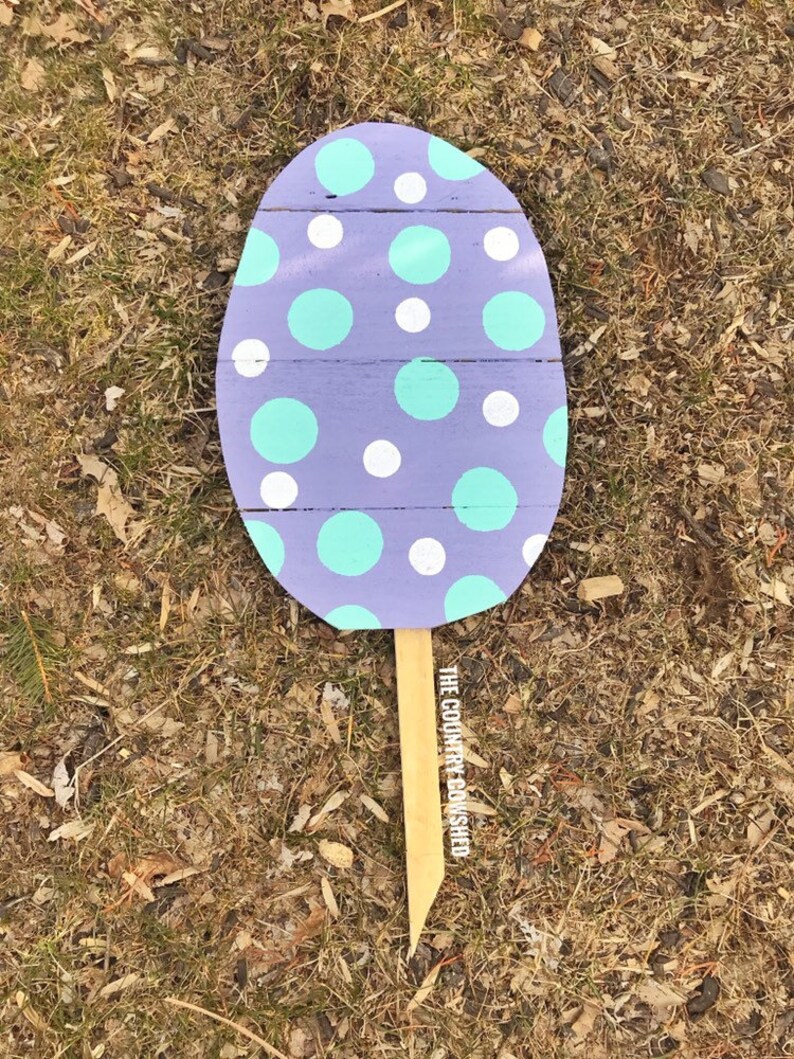 Easter egg yard stakes spring yard stakes wood stakes Etsy