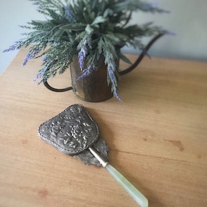 Vintage mirror, vintage hand mirror, vanity mirror, floral mirror, silver plated mirror, wedding mirror, vintage mirrors, antique mirror