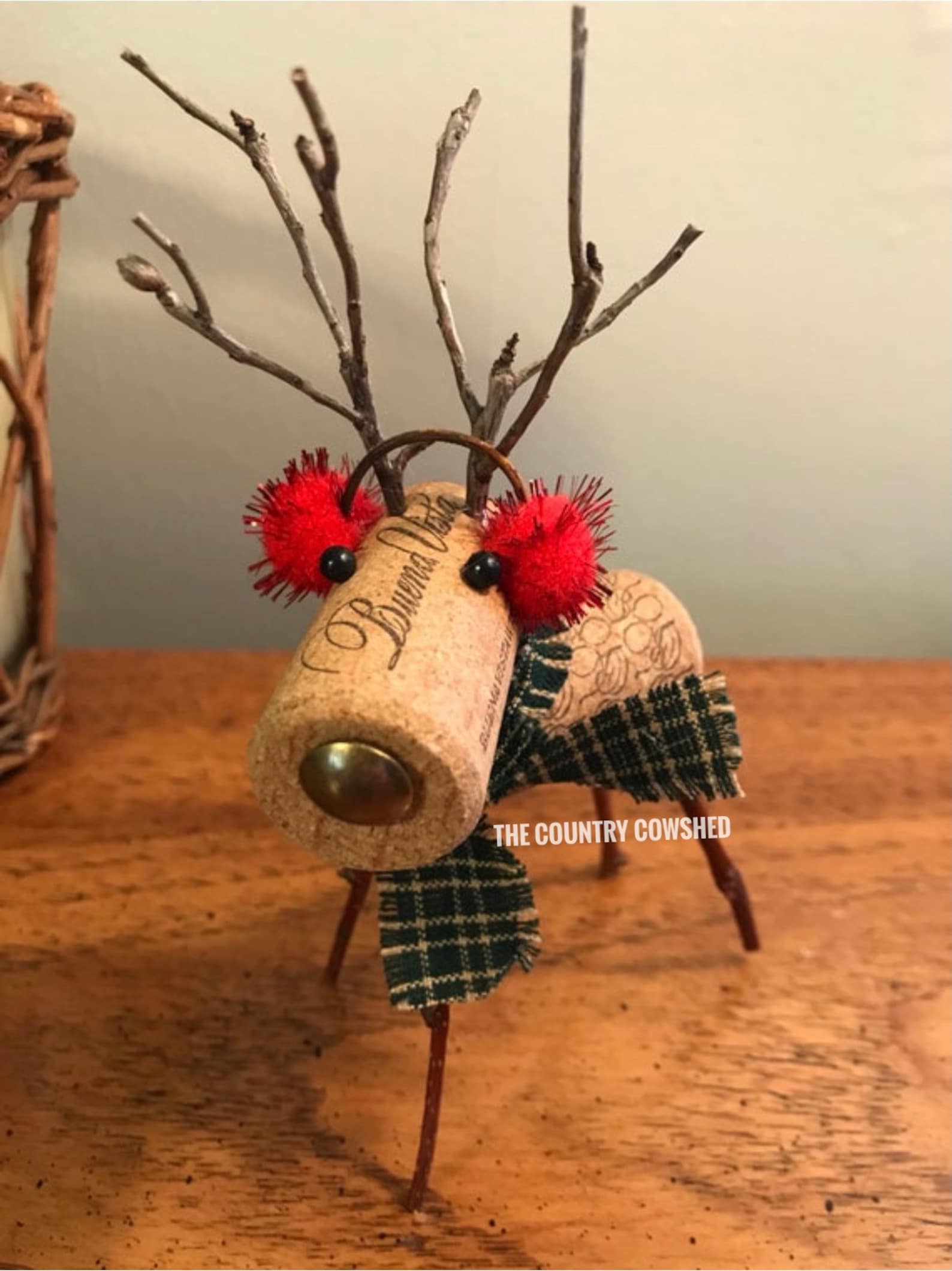 Wine Cork Reindeer Cork Reindeer Wine Cork Decor Christmas Etsy