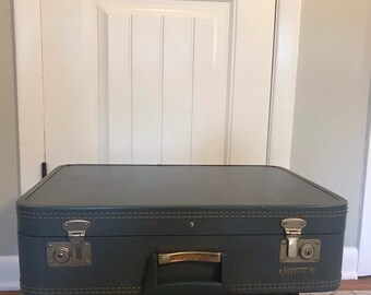 Vintage Blue Suitcase Vintage Monarch 