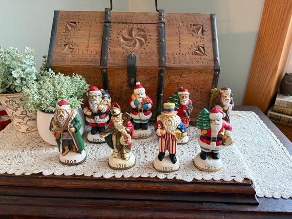 Santa's Through the Years, International Santa Figurines, Set of 8