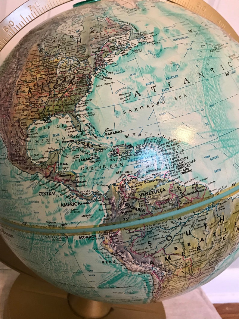 Vintage Blue Globe, Replogle World Ocean Globe, 12 Inch Globe | World ...