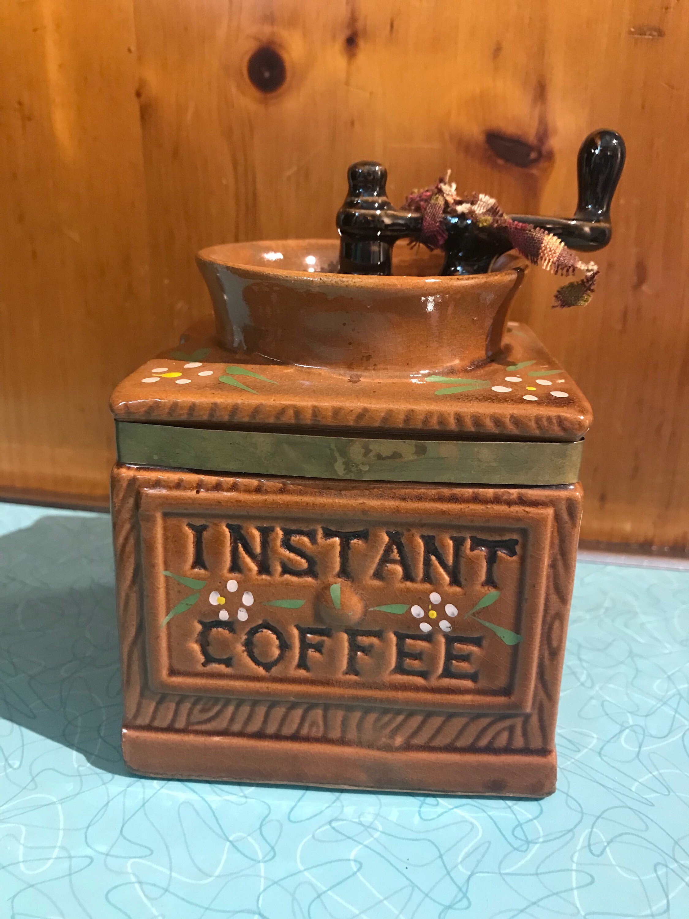 Vintage Canister Ceramic Coffee Grinder/coffee Mill Canister Etsy