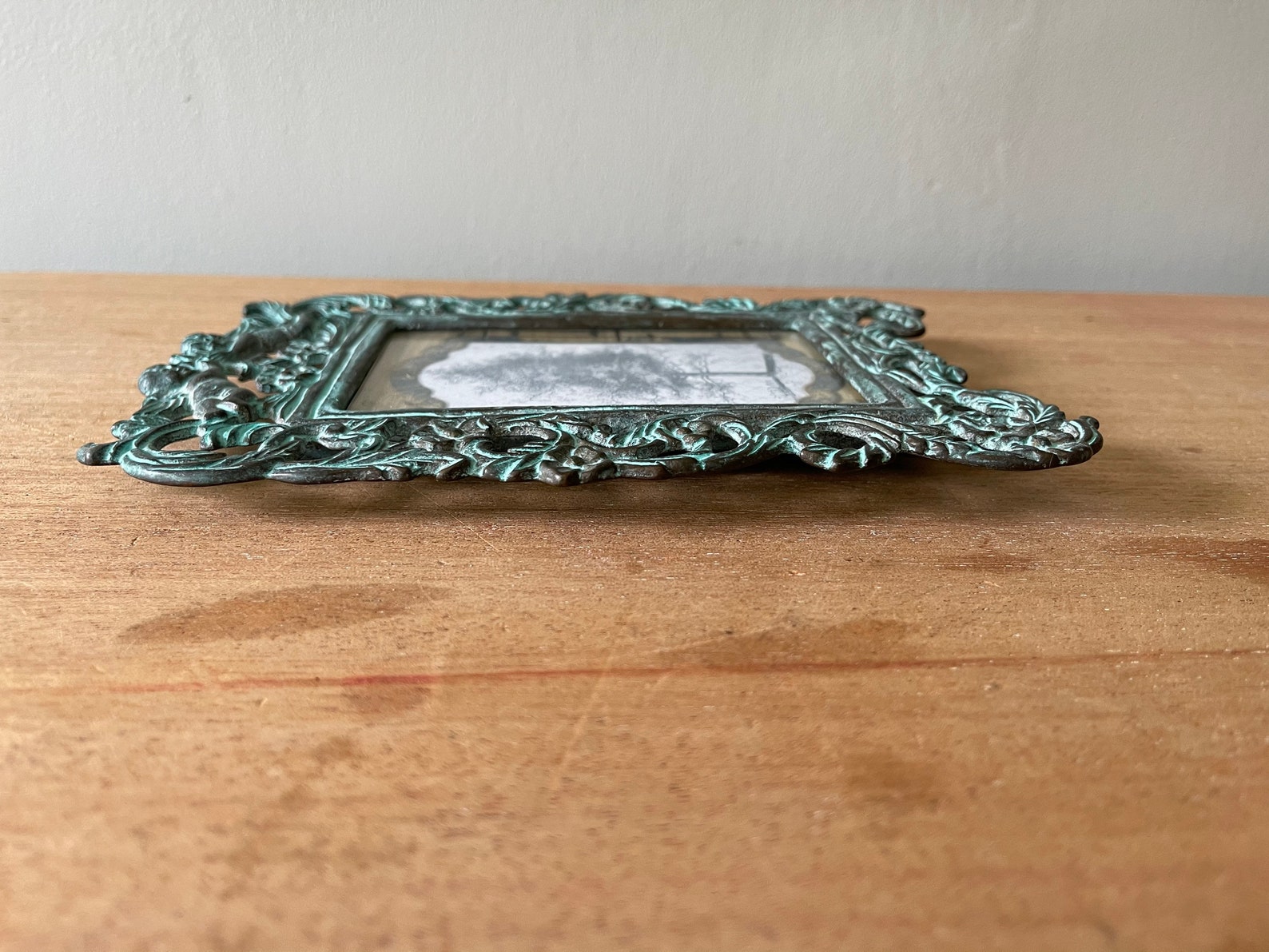 Vintage Metal Frame Vintage Frame Ornate Turquoise Frame Etsy