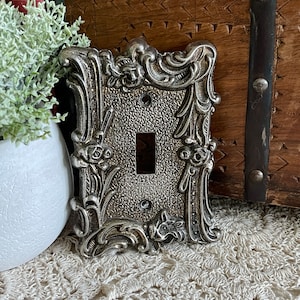 Vintage Brass Edmar Switch Plate, Single Brass Switch Plate, Vintage Mid Century Bronze Cover, Boho Bathroom, Edmar Brass, Vintage Brass