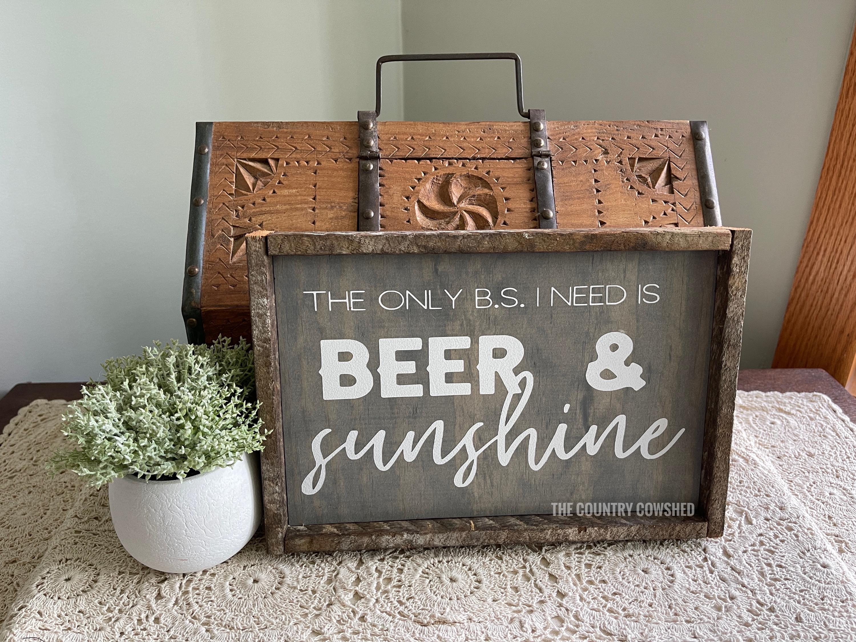 Beer & Sunshine Sign, the Only BS I Need is Beer and Sunshine