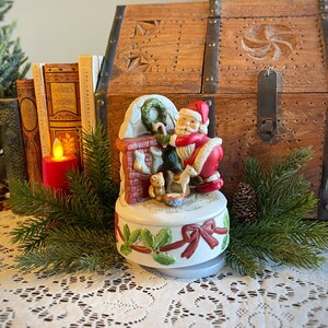 Vintage Santa Music Box, Vintage Santa, Ceramic Musical Santa, Musical Santa, Vintage Christmas Music Box, Christmas, Santa Claus