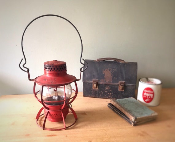 Antique Lantern Dressel Railroad Lantern Red Metal Train Lantern