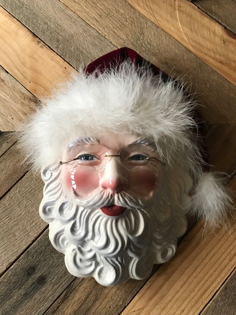 Ceramic Santa Mask Vintage Santa Santa Claus Clay Mask Etsy
