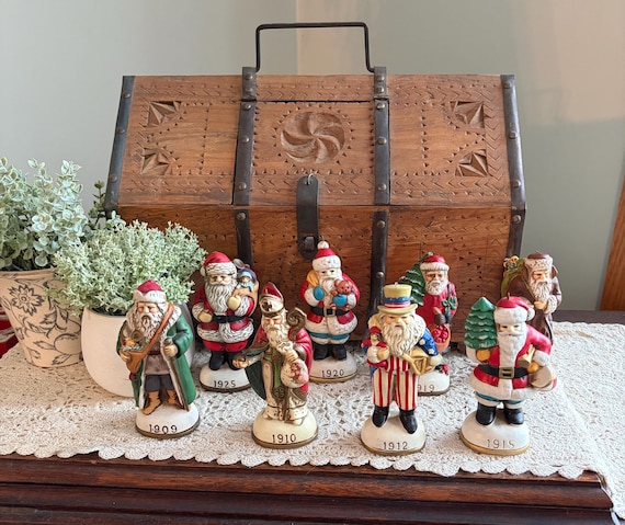 Santa's Through the Years, International Santa Figurines, Set of 8
