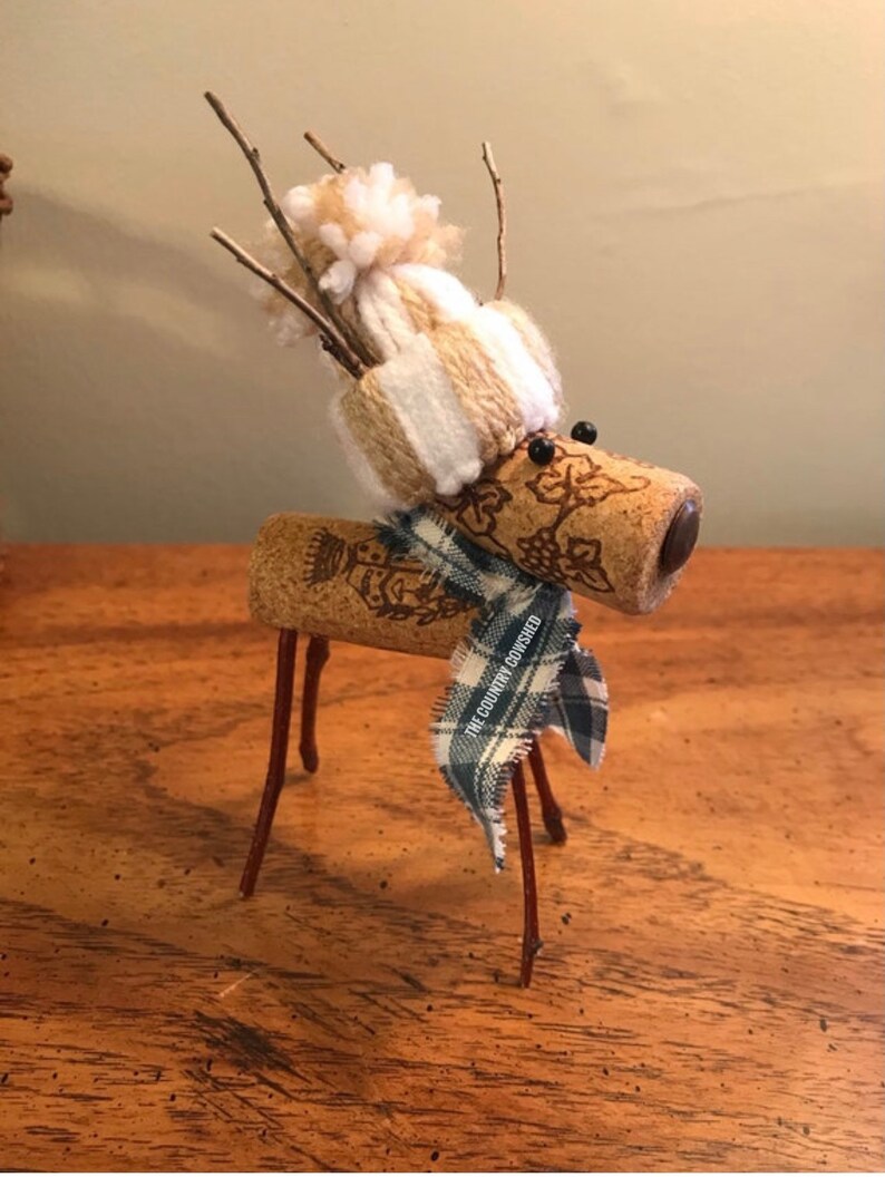 Wine Cork Reindeer Cork Reindeer Wine Cork Decor Christmas Etsy