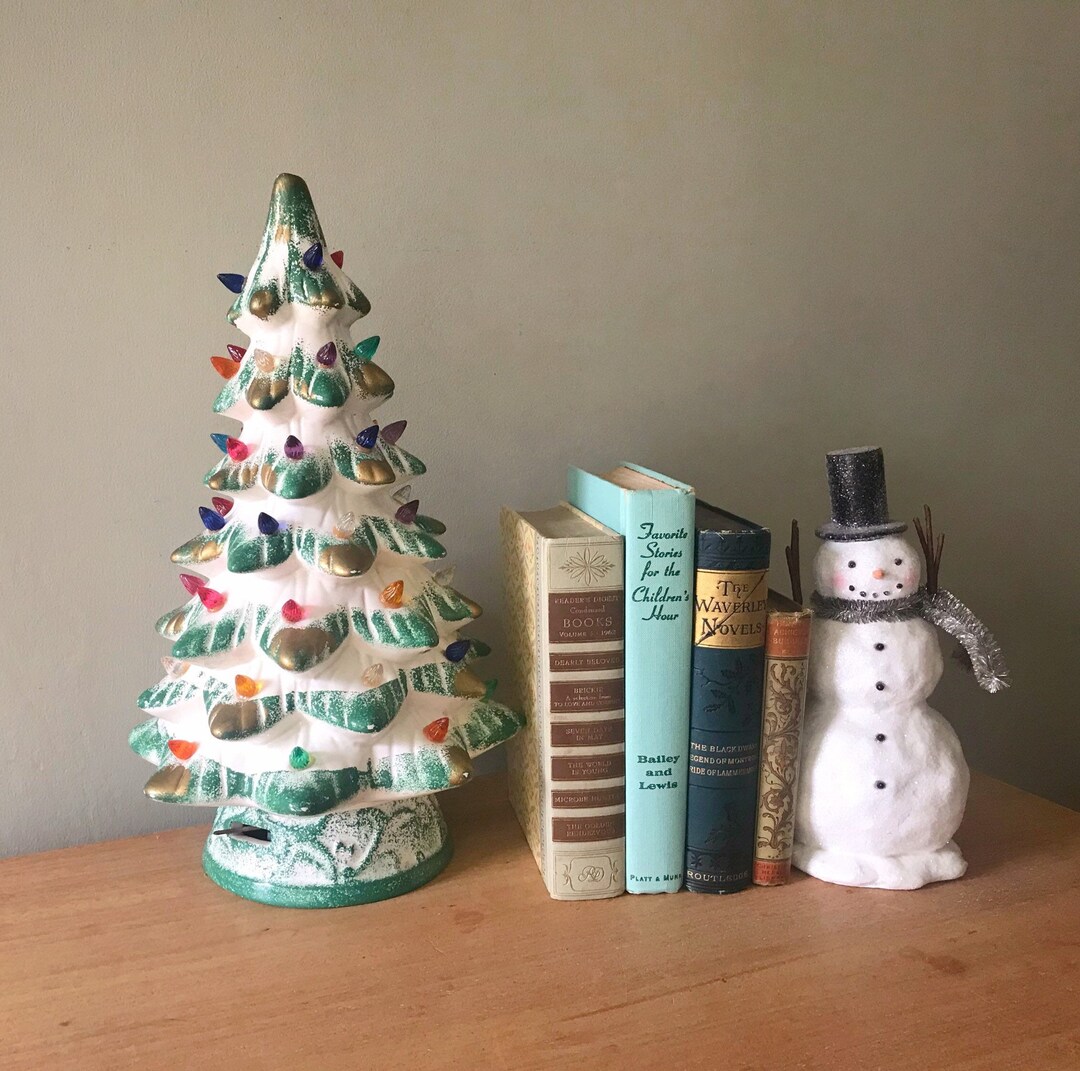 Vintage Ceramic Christmas Tree, Musical Ceramic Tree, Old Ceramic Christmas Tree, Ceramic Tree
