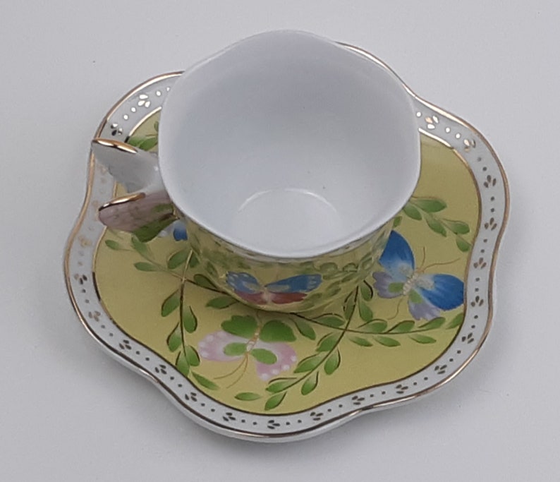 Baum Brothers China, butterfly Collection One 1 Demitasse Cup & Saucer