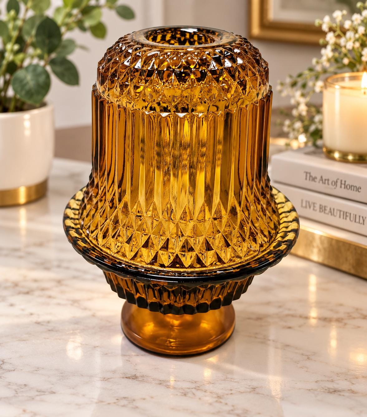 Amber Diamond Point Fairy Lamp - Etsy