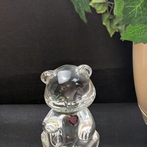 Fenton Glass, &quot;Birthstone Bear, July-Ruby&quot; - One (1) Glass Bear Figurine