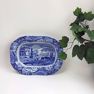 Spode (England) &quot;Blue Italian / Italian Blue&quot; - One (1) 9-inch Oval Vegetable Serving Bowl