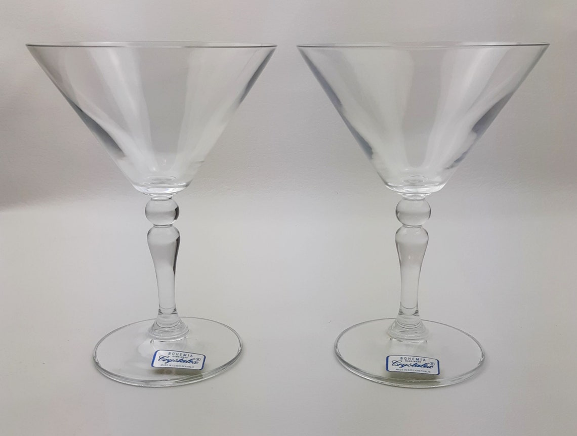 Bohemia Crystal Crystalex 2 Martini Glasses NEW Etsy
