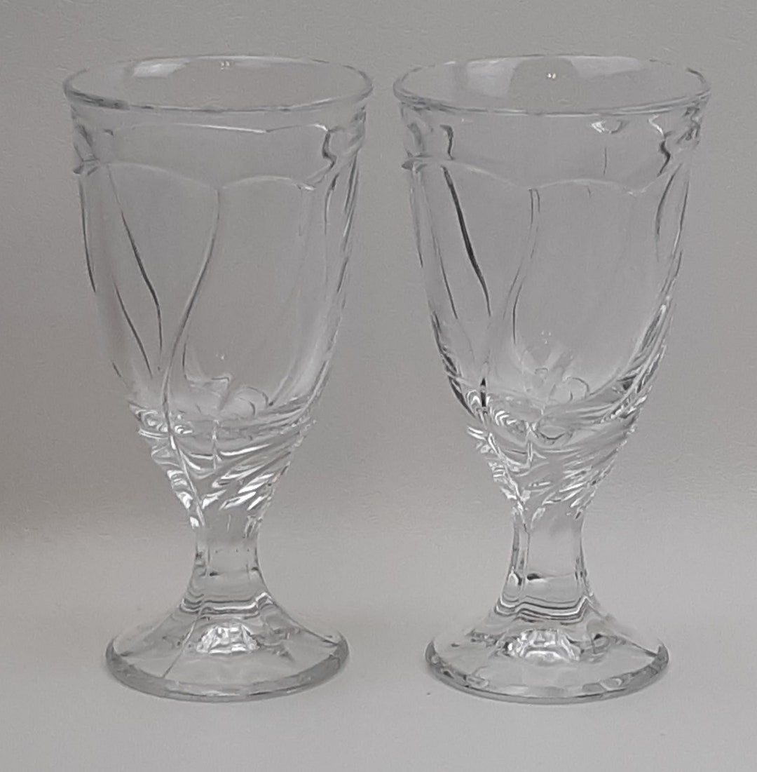 Noritake Glassware sweet Swirl Clear Two 2 Etsy