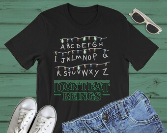 Funny Vegan Shirt Stranger Things Parody Don't Eat Beings Tshirt : Cute Vegan Shirt, Gift for Vegans, Vegan Shirt Women, Vegan T Shirt Men