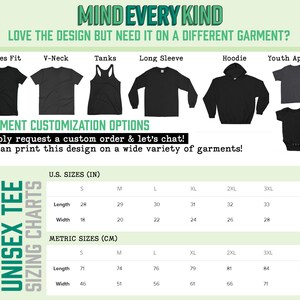Puede incluir: Un gr&aacute;fico que muestra las tablas de tallas de camisetas unisex en pulgadas y cent&iacute;metros. El gr&aacute;fico incluye tallas desde la S hasta la 4XL. El gr&aacute;fico est&aacute; titulado "Unisex Tee Sizing Charts".