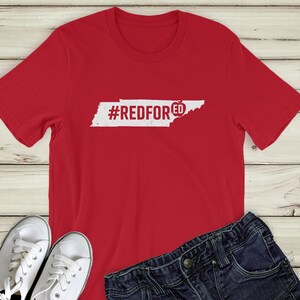 Red for Ed Tennessee Teacher Shirt Unisex : Apple Red for Ed Shirt, TN Teacher Shirt, RedForEd TShirt, Teacher Protest Shirt, Back to School