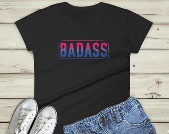 Bisexual Pride Shirt Womens Fit : Badass Bi Pride Tshirt, bi shirt, bisexual shirt, bisexual flag shirt, lgbt tee, lgbt pride shirt