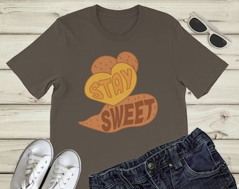 Sweet Potato Shirt Stay Sweet : vegetable tshirt, sweet potato tshirt, cute vegan shirt, gift for vegans, vegetable shirt, vegetarian shirt