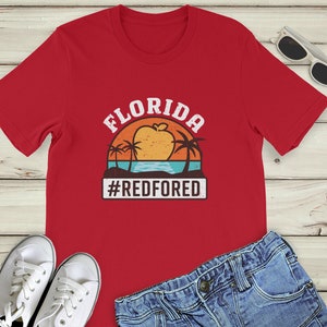 Red for Ed Florida Shirt Unisex RedForEd Apple Rising Sun : Red for Ed Shirt, FL Teacher Shirt, Red for Education TShirt, Teacher Protest