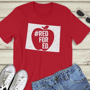 Colorado Red for Ed Shirt Teacher Shirt Distressed : RedForEd, Teacher Walkout Strike, Colorado Teacher Protest, Colorado Red for Ed Tee