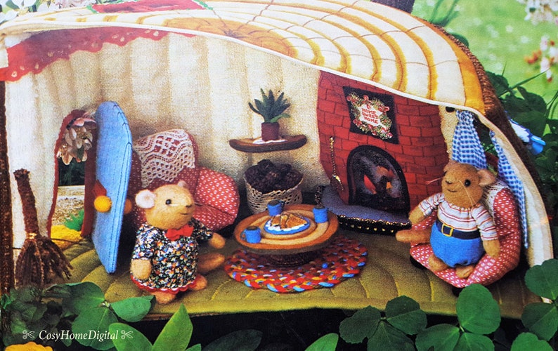 Vintage the Dormouse House Mice Home Toy Digital Pattern. - Etsy