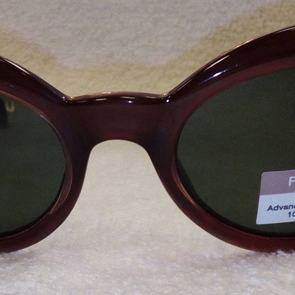 NEW Vintage FABRIS LANE Etalia  Italian Sunglasses Bronze Hand Finished Frames with Rectangular Lenses New Old Stock - Never Worn