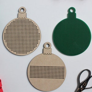 Bauble Ornament - Cross Stitch Blank - Christmas DIY - Holiday Crafts