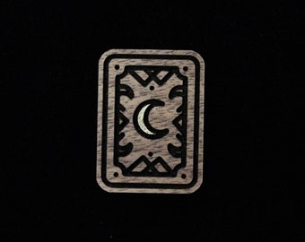 La Luna - Porta-aghi in legno ispirato ai Tarocchi - Accessorio per punto croce e ricamo