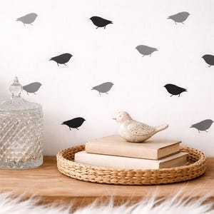 Sparrow Wall Decals: Bird Nursery Decor, Set of 56