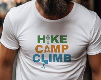 Camiseta gráfica de senderismo, campamento y escalada: camiseta de aventura al aire libre