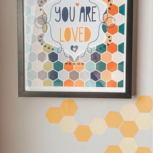 Hexagon Wall Decal Set / Honeycomb Decor Decals / Wall Decor/ Modern Hexagon Wall Decal / Hexagon Vinyl Decal / Honeycomb Sticker / SIN ENVÍO