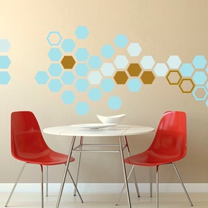 Hexagon Wall Decal Set/Honeycomb Decor calcomanías/Wall Decor/Modern Hexagon Wall Decal/Hexagon vinilo calcomanía/Honeycomb pegatina/envío gratis