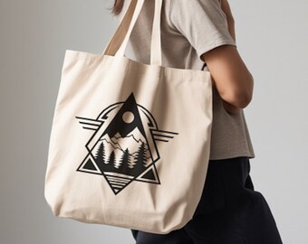 Bolsa de mano con estampado gráfico de estilo retro al aire libre: Vancouver Island Design