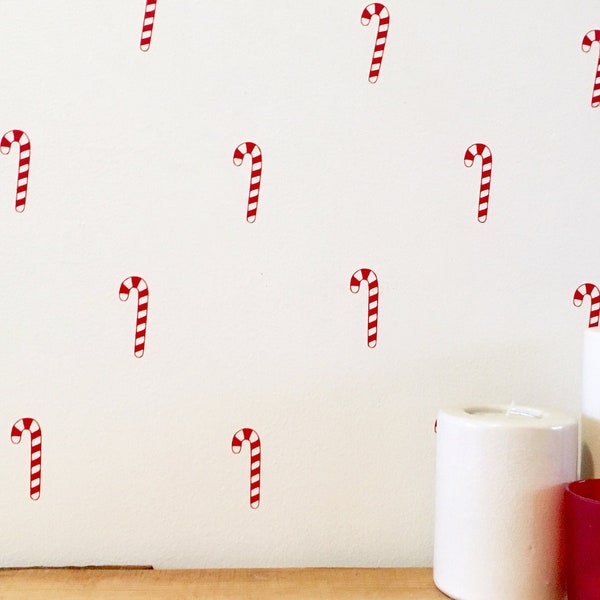 Candy Cane Christmas Decals/ Christmas Decor/ Candy Cane Decals/ Wall Decal/ Christmas Decal/ Christmas Wall Decal/ Christmas/ FREE SHIPPING