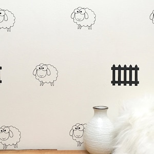 Sheep Wall Decals/ Sheep Vinyl Decals/ Sheep Wall Stickers/ Baby Wall Decal/ Nursery Decal/ Nursery Wall Art/ Nursery Decor/ FREE SHIPPING