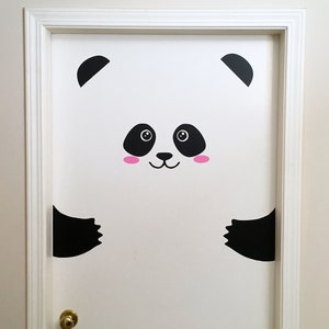 Panda Door Decal/ Panda Vinyl Sticker/ Vinyl Door Decal/ Nursery Wall Decor/ Door Sticker/ Panda Wall Decal/ Kids Room Decal/ FREE SHIPPING