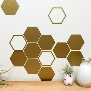 Hexagon Wall Decal Set / Honeycomb Decor Decals / Wall Decor/ Modern Hexagon Wall Decal / Hexagon Vinyl Decal / Honeycomb Sticker / SIN ENVÍO