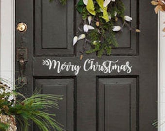 Christmas Decal/ Christmas Decor/ Vinyl Decal for your Front Door/ Merry Christmas Vinyl Lettering/ Entry Way Porch Decal/ FREE SHIPPING