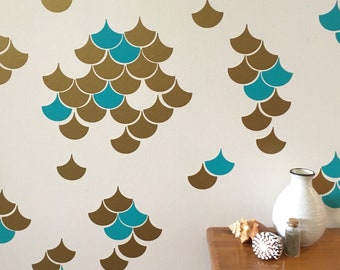 Mermaid Wall Decals/ Mermaid Vinyl Decals/ Nursery Wall Decals/ Modern Wall Decals/ Mermaid Wall Decor/ Geometric Shapes/ FREE SHIPPING