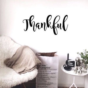Thankful Vinyl Wall Decal: Peel & Stick Lettering