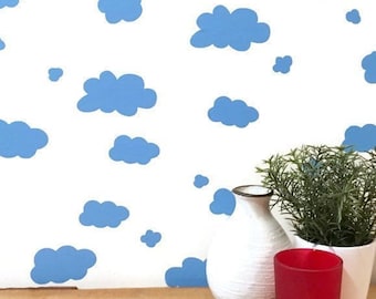 Cloud Wall Decals/ Fluffy Clouds Kids Wall Decals/ Vinyl Lettering Decal Wall Art/ Children Wall Decal/ Clouds/ Nursery Decor/ FREE SHIPPING