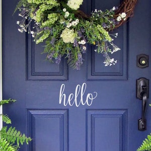 Hello Door Decal/ Door Decal/ Vinyl Decal for your Front Door/ Hello Vinyl Lettering/ Entry Way or Porch Decal/ Welcome Decal/ FREE SHIPPING