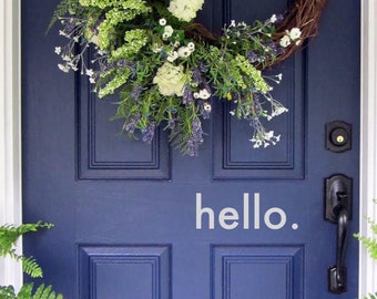 Hello Door Decal/ Hello Wall Decal/ Vinyl Decal for Front Door/ Hello Vinyl Lettering/ Entry Way Porch Decal/ Welcome Decal/ FREE SHIPPING