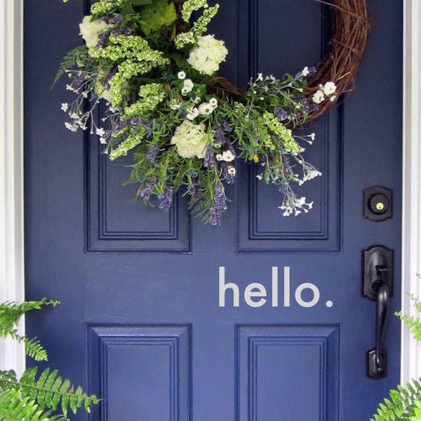 Hello Door Decal/ Hello Wall Decal/ Vinyl Decal for Front Door/ Hello Vinyl Lettering/ Entry Way Porch Decal/ Welcome Decal/ FREE SHIPPING